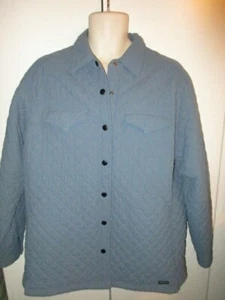 EXOFFICIO DuPont Teflon QUILTED SNAP UP Collar Coat Women's XL BLUE - Picture 1 of 8