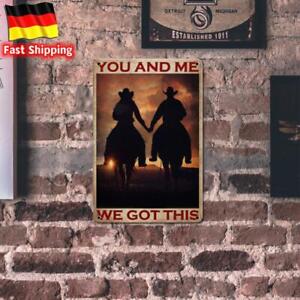 Blechschild „You and Me Cowboy“ Metallplatte für Bar Pub Club Café (30 x 40 cm)