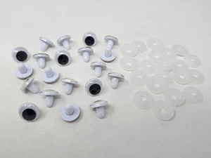 10 pair Black 15mm Moving Wiggle Googly Plastic Safety Eyes Washers Craft Doll - Picture 1 of 4