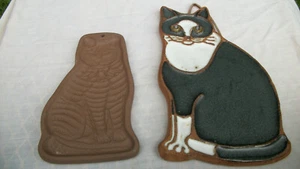 Victoria LittleJohn Hartstone Cats Wall 2 Glazed Art Pottery Vtg Excellent - Picture 1 of 4