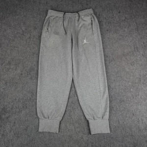 Jordan Sweatpants Mens Large Gray Fleece Joggers Athletic Pants Flight Warm Up - Picture 1 of 16