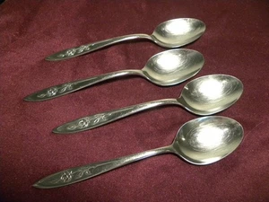 MY ROSE 4 Oval Soup / Place Spoons Oneida Community Stainless Betty Crocker USA - Picture 1 of 3