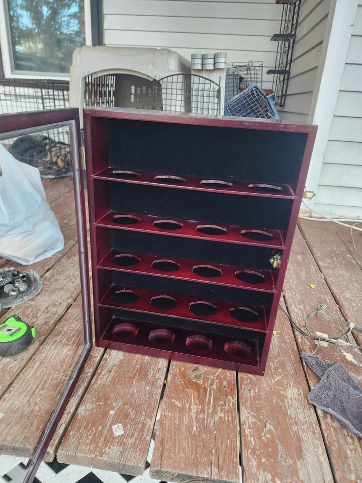 Vintage Wood Wall Hanging Display Shelf, Large, Fits Lenox Spice Village W/ Door - Image 1 of 4