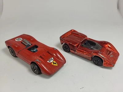 Ferrari 312P HK Red Enamel & McLaren M6a US original  Hot Wheels REDLINE Lot - Image 1 of 4