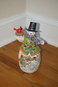 Jim Shore Heartwood Creek 9" figure Festive Nesting 4058793 Snowman holding bird - Picture 1 of 10