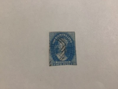 Tasmania 4d Blue Queen Victoria Seven Seas 3/5 imperf Barrel - Image 1 of 2