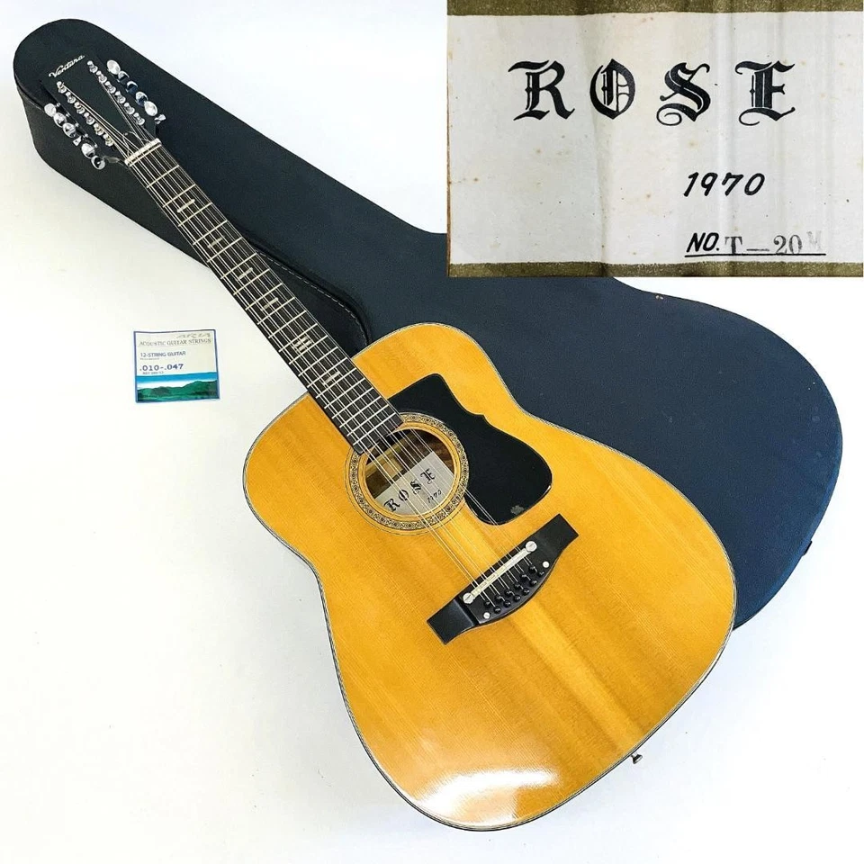 Guitarra Acústica Ventura Rose 12 Cuerdas De Colección Rara De JAPÓN Foto 1 de 4
