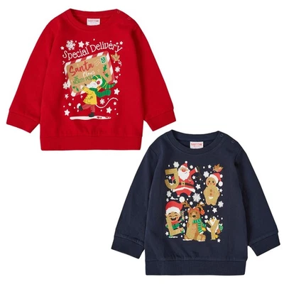 BABYTOWN Baby Christmas Sweatshirt – Festive Jumper with Christmas Print Sizes 3–18 month