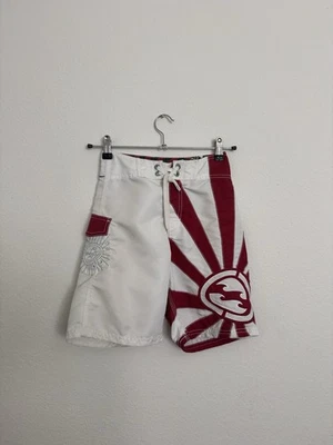 Andy Iron Rising Billabong Sun Red And White Board Shorts Size 22 - Image 1 of 4