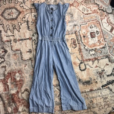 Gap Girls Denim Pants Romper Jumpsuit Size Medium 7/8 - Image 1 of 4