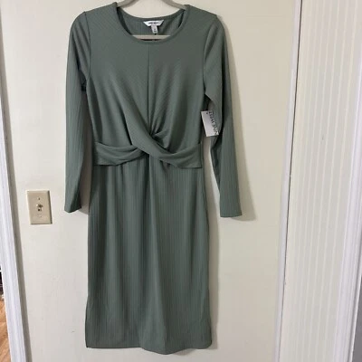 Vestido informal Nine West manga larga verde para mujer talla mediana nuevo con etiquetas Foto 1 de 4