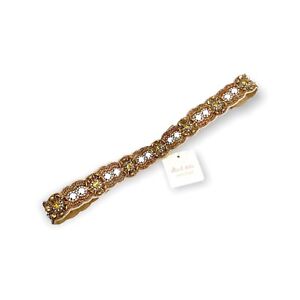 New Altar'd State Beaded Stretch Belt Rhinestone Yellow Brown Elastic Snap Back