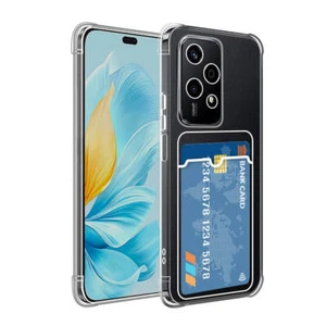 Case for Honor 200 Lite Shock Absorbing Gel Clear Cover Card Holder Clear - Picture 1 of 5