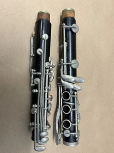 Vintage Wood Bb Clarinet Marked 2525 Sears Upper And Lower Joints - Picture 1 of 10