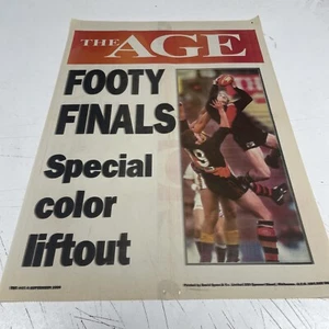 Póster Jaula Periódico AFL VFL Original Edad 1996 Footy Finals James Hird Essendon - Imagen 1 de 2