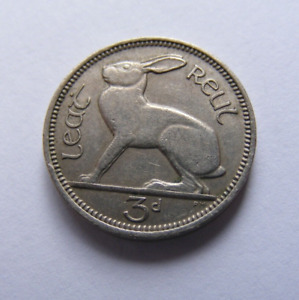 Ireland 1964 Threepence Coin Old Irish 3d Nice Example Free Shipping