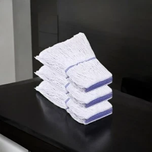 Cotton Mop Heads YF Special 3 White Fine Head Strong Fast Drying Mop Cleaning - Picture 1 of 8
