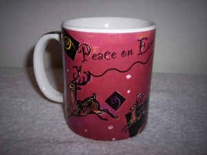 Starbucks Reindeer Holiday Coffee Mug Peace on Earth Buone Festa Christmas 12oz  - Imagen 1 de 7