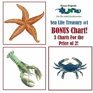 Sea Life Deluxe Treasury #1 - Tres patrones de punto de cruz contados - Imagen 1 de 10