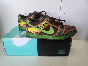 Nike SB Dunk Low De La Soul 2015 Safari Brown Green In Bad Condition UK 6 - Picture 1 of 16