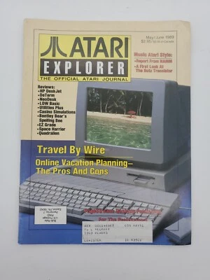 Computadoras Atari Explorer de colección mayo/junio 1989 Travel by Wire Foto 1 de 4