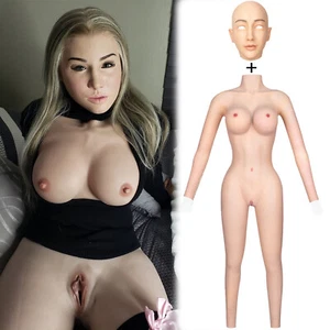 Body completo travestimento crossdresser silicone forme seno + maschera testa - Foto 1 di 27