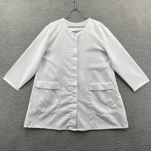 Canyon Rose Spa Apparel Unisex Medium/Large White Button-up Estheticians Jacket - Picture 1 of 11