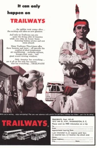 1959 Trailways: Indian Chief Vintage Print Ad - Picture 1 of 1