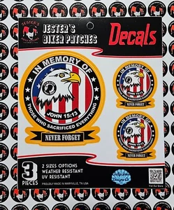 In Memory Of Those Who Sacrificed Everything POW MIA Eagle Sticker Decal 3 Pack - Bild 1 von 1