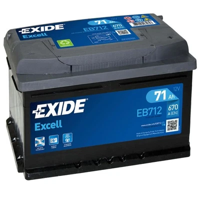 Autobatterie Exide Excell EB712 12V 71Ah 670A/EN Batterie Starterbatterie PKW - Bild 1 von 2