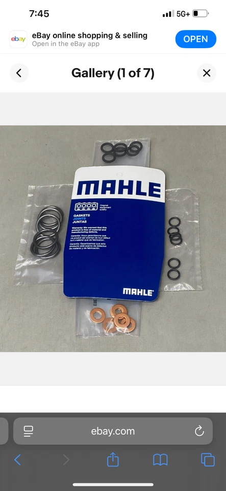 Nueva junta tórica boquilla de inyección de combustible MAHLE GS33484 para 03-08 Dodge 2500 3500 Foto 1 de 2