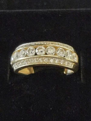 ANEL DE OURO 14K COM DIAMANTE 3,75GR TAMANHO 7 (VGS005508) - Imagem 1 de 4