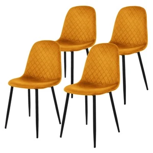 Set de de 4x / 8x sillas de comedor altura 89cm tapizadas de terciopelo / PU - Imagen 1 de 10