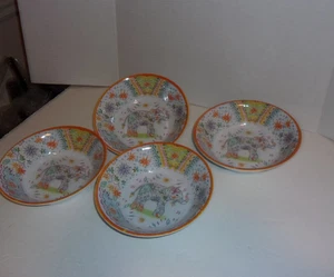 4 Rustico 100% Melamine Flowers & Elephant 7 1/2" Bowls - Picture 1 of 4
