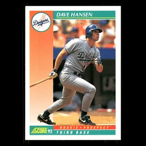 Tarjeta de béisbol Dave Hansen #754 1992 Score Los Angeles Dodgers MLB - Imagen 1 de 3
