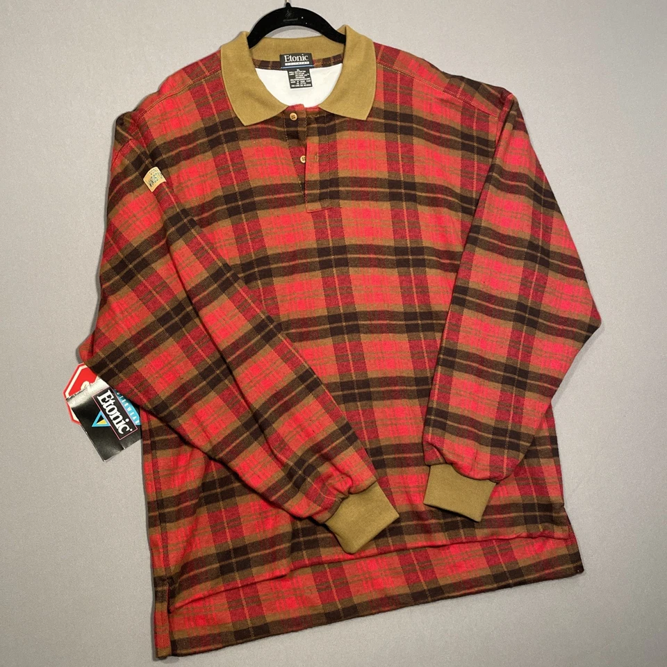 Vtg 90s NWT Etonic Golfwear Pullover Windbreaker Jacket Mens XL Red Plaid GORE - Image 1 of 4
