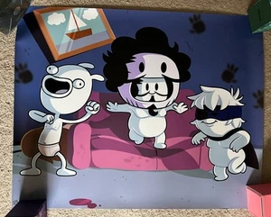 Oney Plays Poster Oneyplays Julian And Dd Ding Dong Couch TV Time 24x30” - Picture 1 of 3