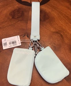 LULULEMON Dual Pouch Wristlet Lt Mint With White NWT - Picture 1 of 8
