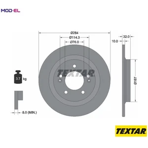 2x BRAKE DISC 92333303 FOR HYUNDAI KIA G3LE/G3LF 1.0L 3cyl KONAG4KM 2.5L 4cyl - Picture 1 of 9