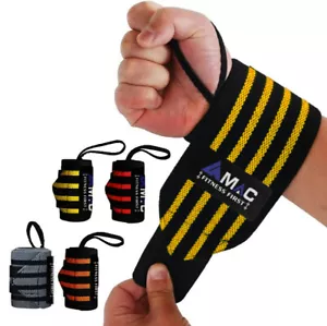 WEIGHT LIFTING WRIST WRAPS WRIST SUPPORT GYM TRAINING LIFTING STRAP HAND BANDAGE - Picture 1 of 18