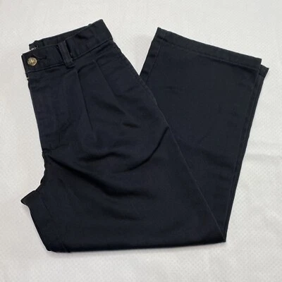 George Boys Uniform Pants sz 7 Black Pleated Adjustable Waist 100% Cotton Chino  - Image 1 of 4
