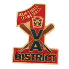 Vintage VA District Little League Baseball Softball Lapel Hat Pin