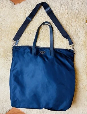 Bolso de Mano Prada Azul Nylon Tessuto 2 Vías con Correa 863239 Foto 1 de 4