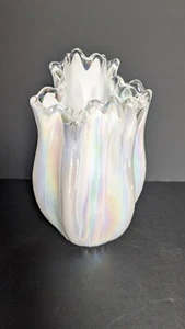 Beautiful KURATA Craft Glass Iridescent Vase Hand Blown Japan 9.5" Tall - Picture 1 of 6