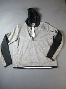 Champion Women's Duo Dry Hoodie 1/4 Zip Size L Gray & Black  Pit-Pit 23" - Picture 1 of 24
