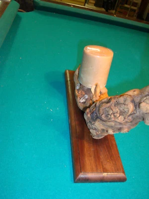 Candelabro pilar de vid hecho a mano de madera, estilo natural, detalles de cristal  Foto 1 de 4