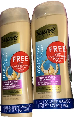 Champú para el cuidado del color con infusión marroquí SUAVE (2) 12,6 fl. oz + mascarilla capilar adicional Foto 1 de 4