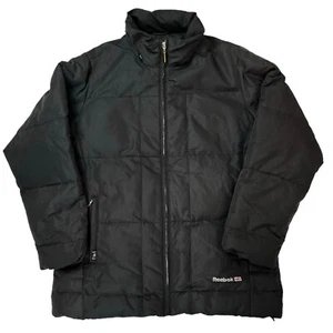 Reebok Classics Puffer Jacket Small S Black (Sz 90) Women Duck Down Vintage UK - Picture 1 of 15