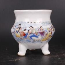 Republic Of China Porcelain  Famille Rose Eight Immortals Incense Burners 3.54''