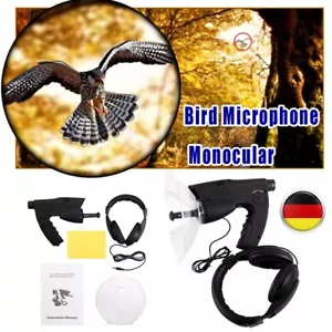 Parabol-Richtmikrofon mit Kopfhörer Abhörgerät Geräuschverstärker 100 Meter - Bild 1 von 12
